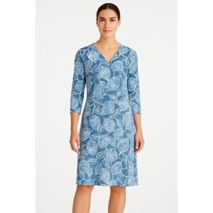 J.McLaughlin Dress Long‎ Sleeve Knee Length V-Neck Blue Stretchy Size L